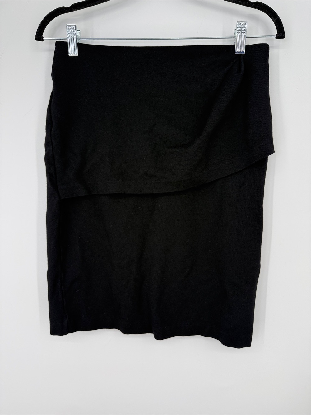 CAbi #3099 Black Overlay Stretch Pencil Skirt size 4